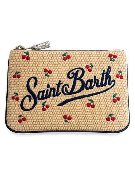 Pochette con tracolla SAINT BARTH | PAR0021 PARISIENNE STRAW02802L CHERRY 1161 EMB